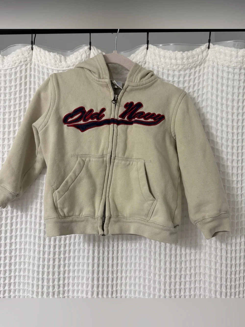 Vintage Old Navy Cream Hooded Zip-Up